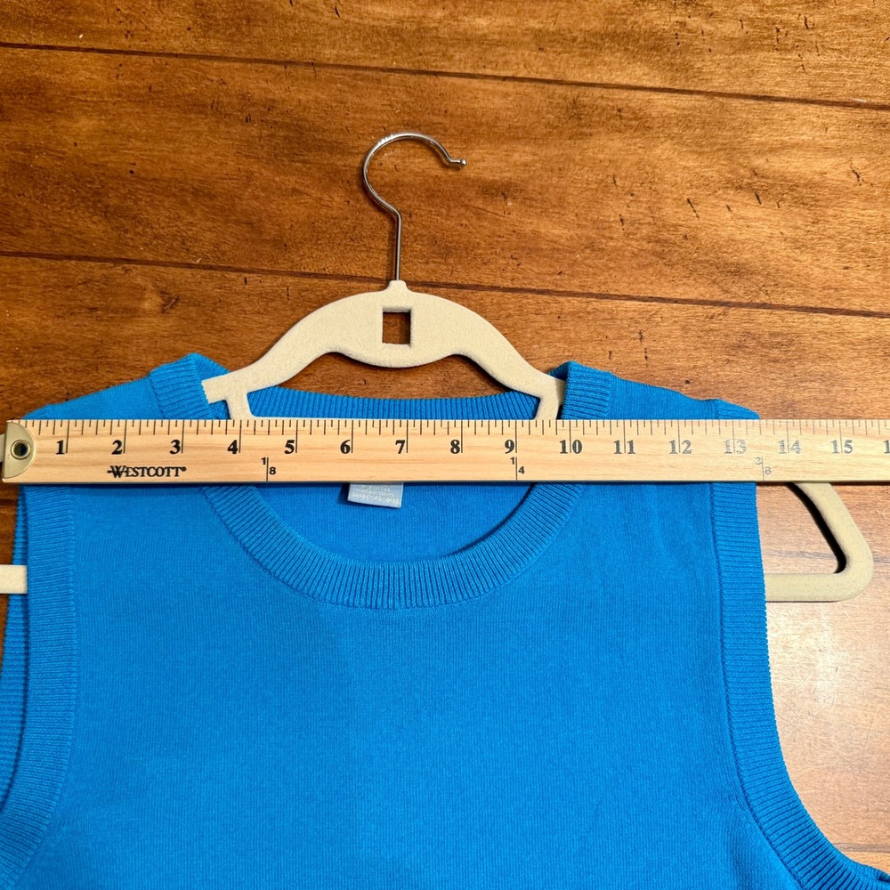 Fresh Twist Blue 3/4 Sleeve Cardigan‎ & Sleeveless Sweater Top Women's Size L - Picture 14 of 16